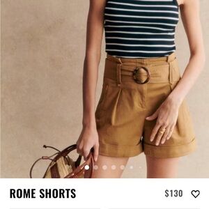 Sezane Rome shorts size 6 caramel color